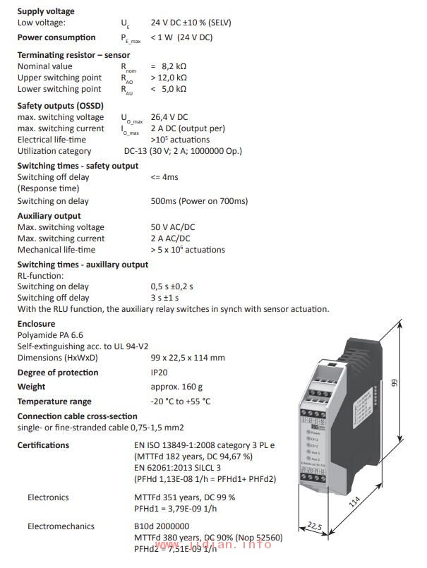 ASO ELMON 安全继电器 ELMON rail 39-726 1119-0010